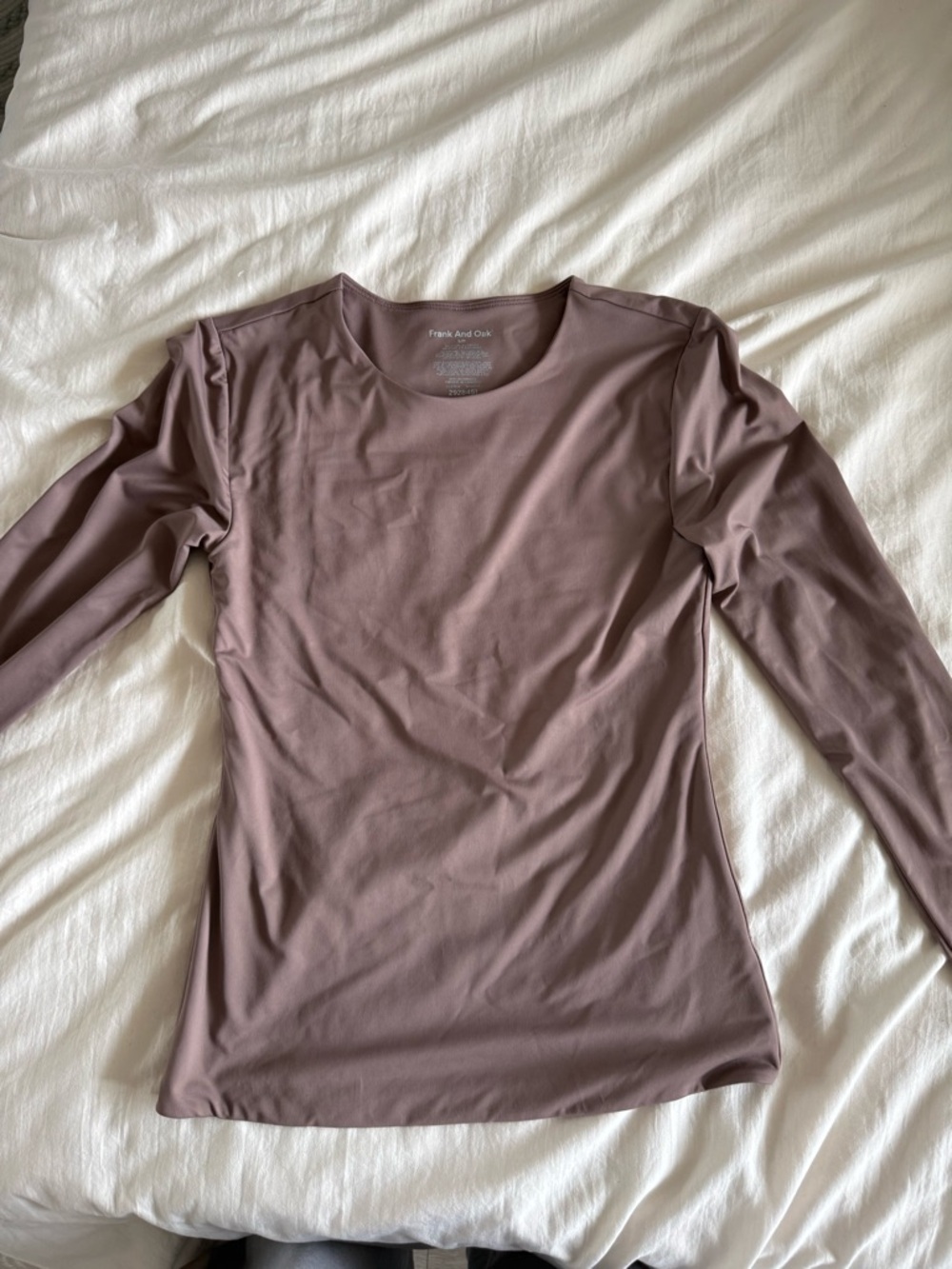 Frank & Oak Dusty Mauve Long-Sleeve Crewneck Top